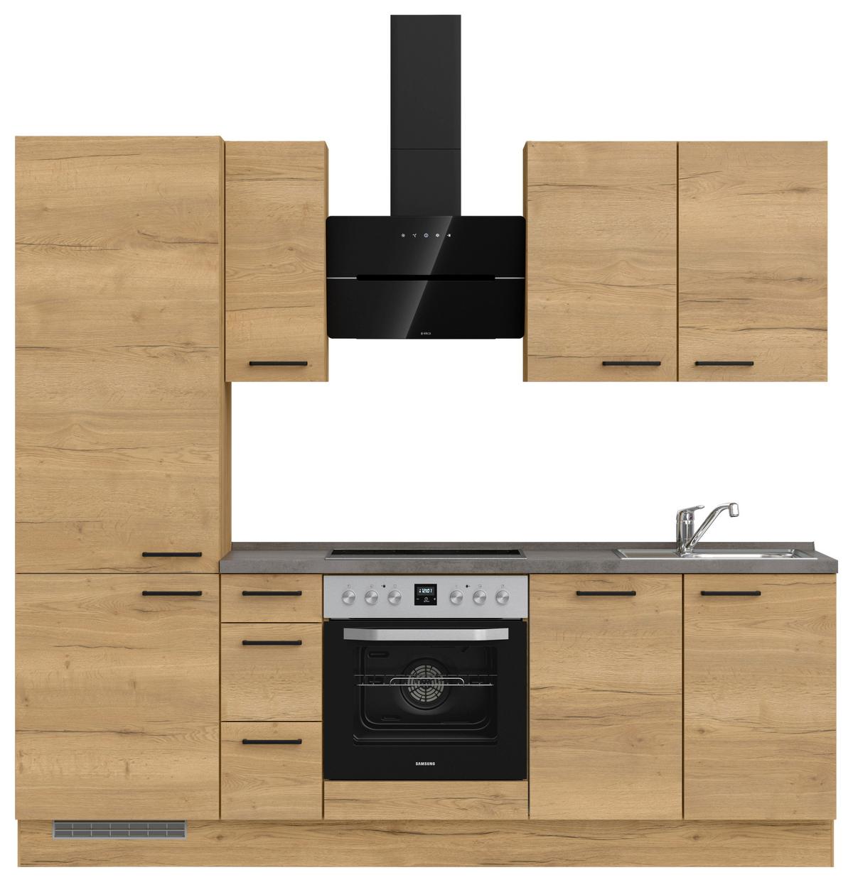 Küchenleerblock Structura High o. Geräte Eiche - Schieferfarben/Eichefarben, MODERN, Holzwerkstoff/Metall (240cm) - Nobilia