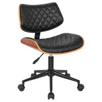 Drehstuhl Schwarz/Walnussfarben - Walnussfarben/Schwarz, Lifestyle, Holz/Textil (48/76-86/51cm) - Premium Living