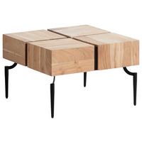 Klubska Miza Wl6.979 - črna/barve akacije, Design, kovina/les (60/60/40cm) - Livetastic