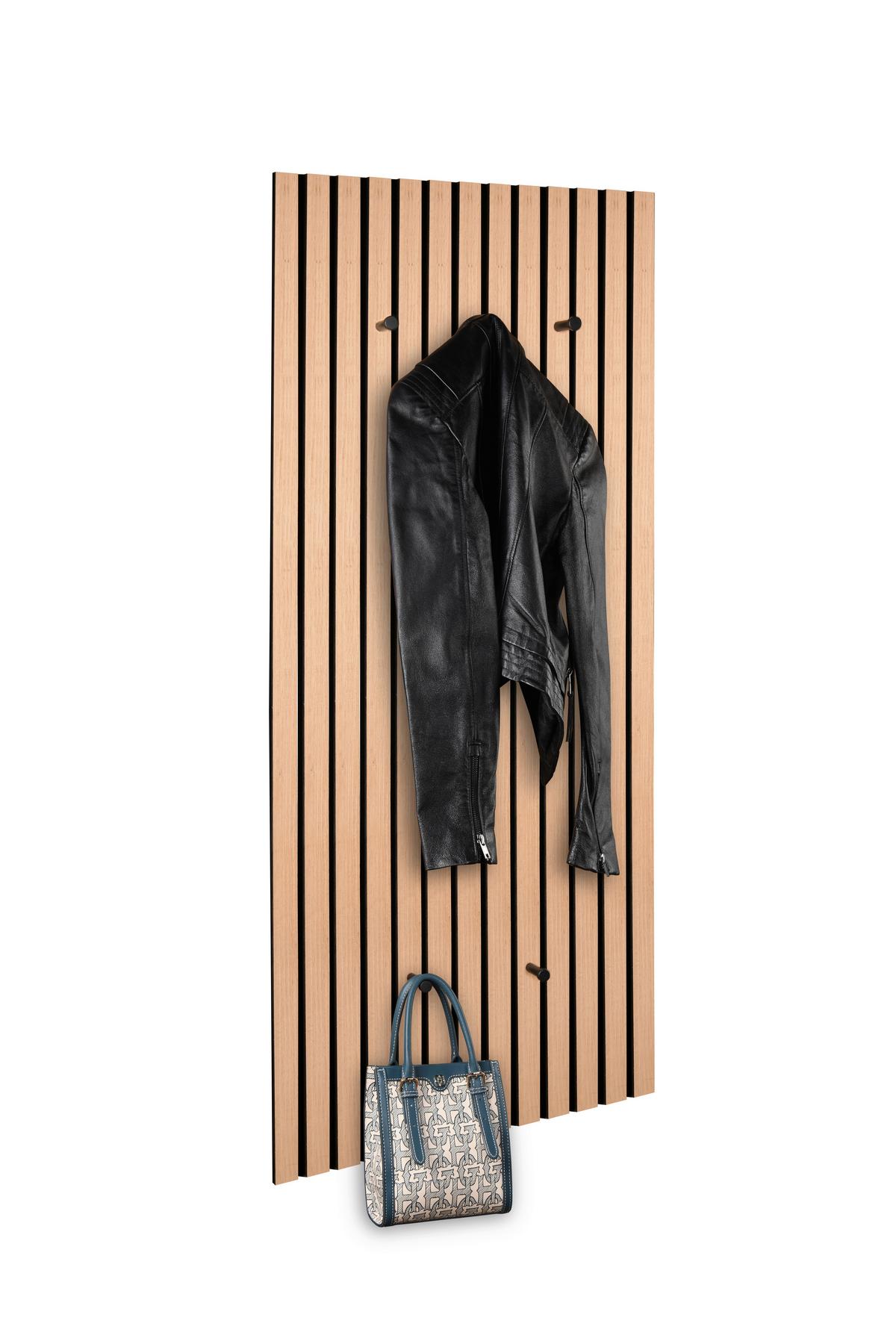 PANEL DO PRZEDPOKOJU GABI - czarny/dąb artisan, Modern, materiał drewnopochodny/tkanina (50/125/7cm) - Xora