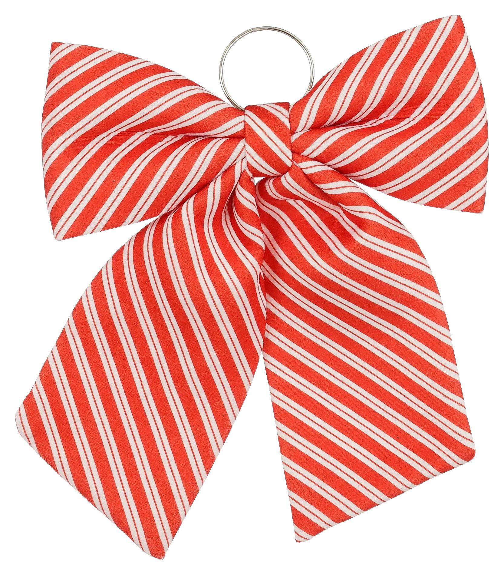 Dekorativna Pentlja Bow Stripes - rdeča, Trendi, tekstil (32/40/3cm) - Premium Living