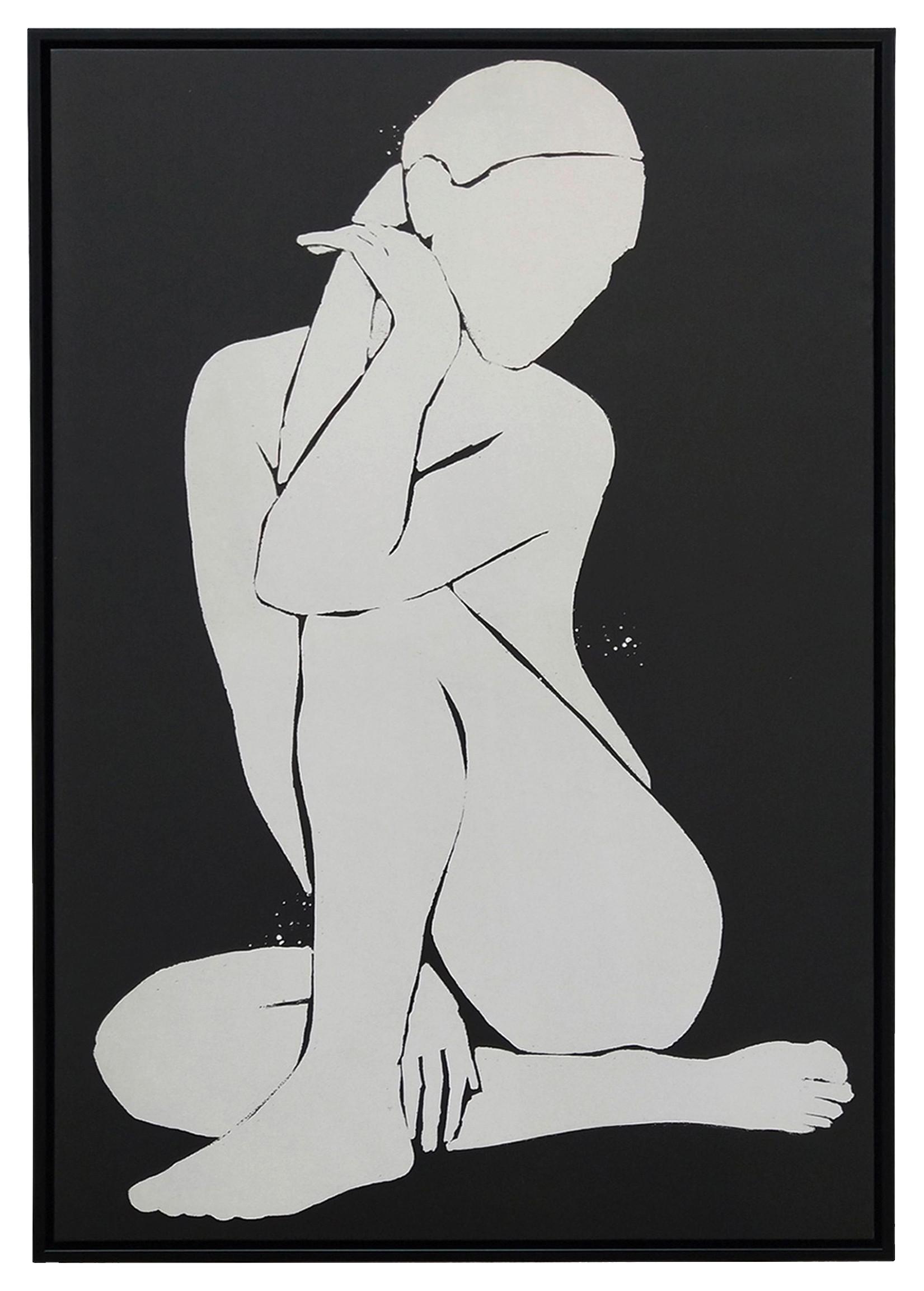 Keilrahmenbild Denise in Schwarz ca. 60x90cm - Weiss/Schwarz, Holz/Kunststoff (60/90cm) - Modern Living