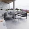 Dining-Loungeset Pergolina Grau Metall/Outdoorstoff - Dunkelgrau/Hellgrau, MODERN, Kunststoff/Textil (194/245cm) - Bessagi Garden