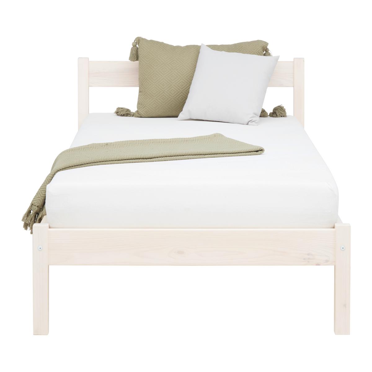 Bett Base 90 Weiss ca. 90x200cm - Weiss, Konventionell, Holz (90/200cm) - Based