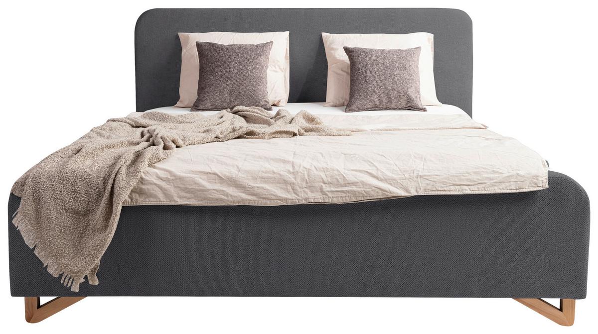 Oblazinjena Postelja Flamingo, Antracit, 180x200cm - svetlo rjava/črna, Moderno, kovina/umetna masa (180/200cm) - MID.YOU