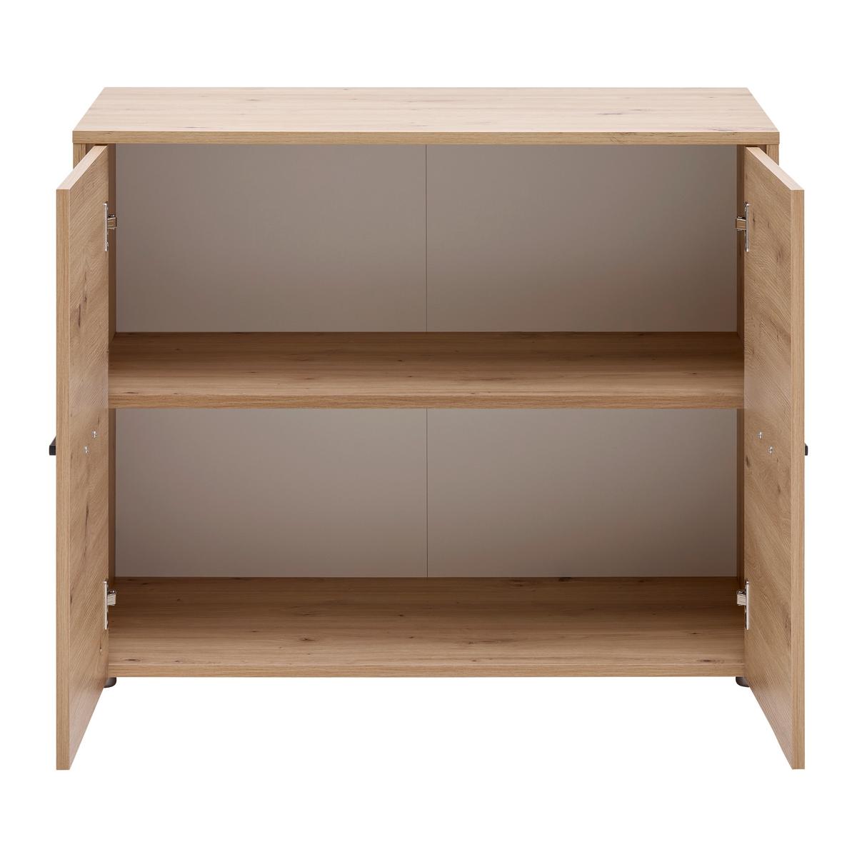 Unterbauschrank Kivo Eiche Artisan - Schwarz/Eiche Artisan, MODERN, Holzwerkstoff/Kunststoff (90/69,8/52,1cm) - Based