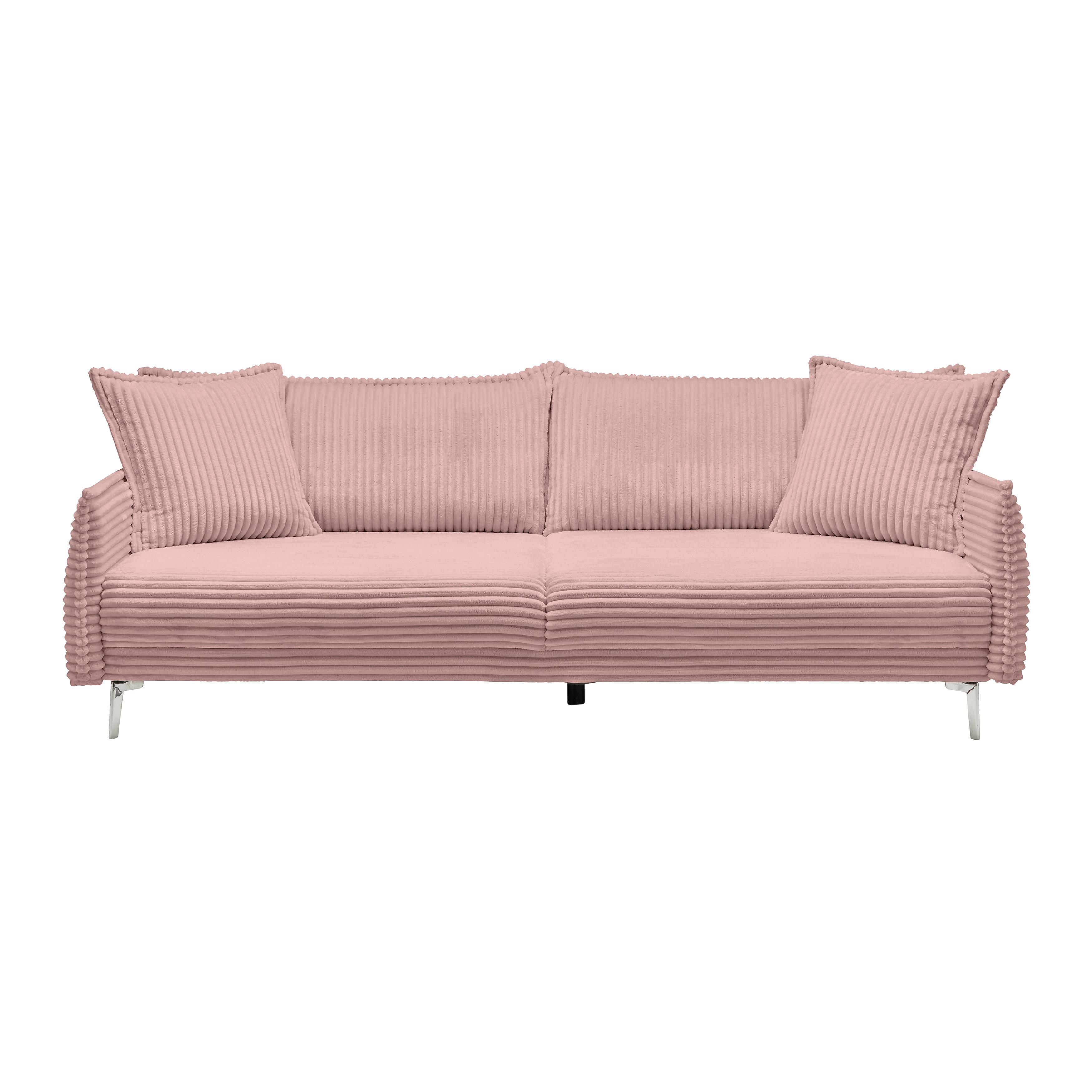 Bigsofa Kiss Altrosa - Chromfarben/Altrosa, MODERN, Holz/Metall (241/90/117cm) - Mömax