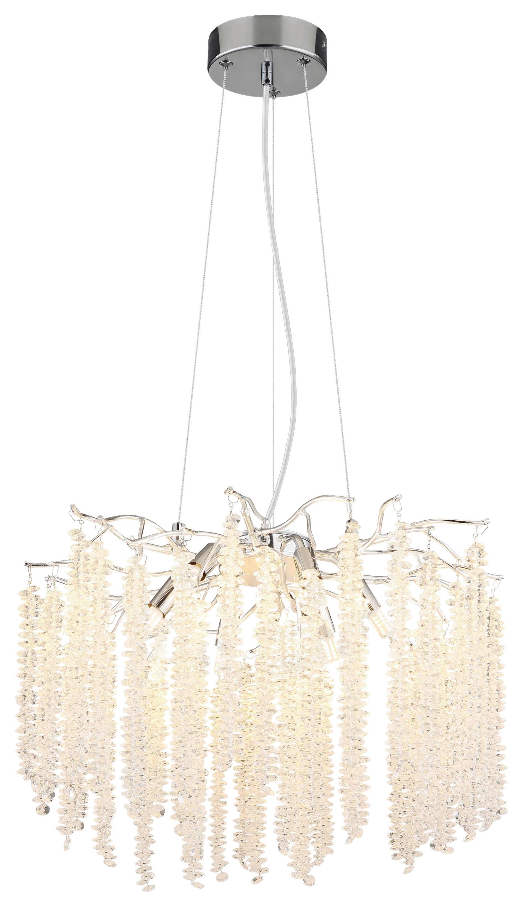 LAMPA WISZĄCA IVETTE - kolor aluminiowy/kolor chromowy, Trend, tworzywo sztuczne/metal (50/120cm) - Collett's Monde