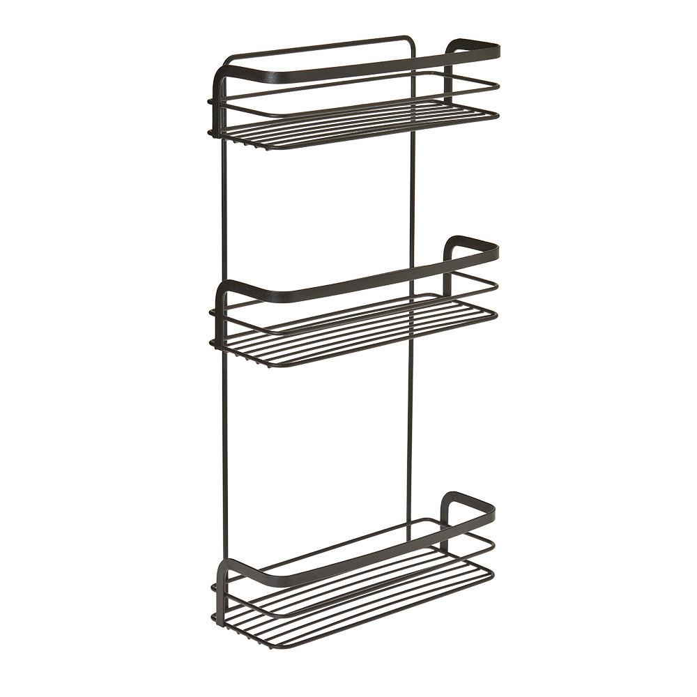 Fürdőszobai Polc Lava Mx401124 - fekete, fém (26/48/10cm) - Metaltex
