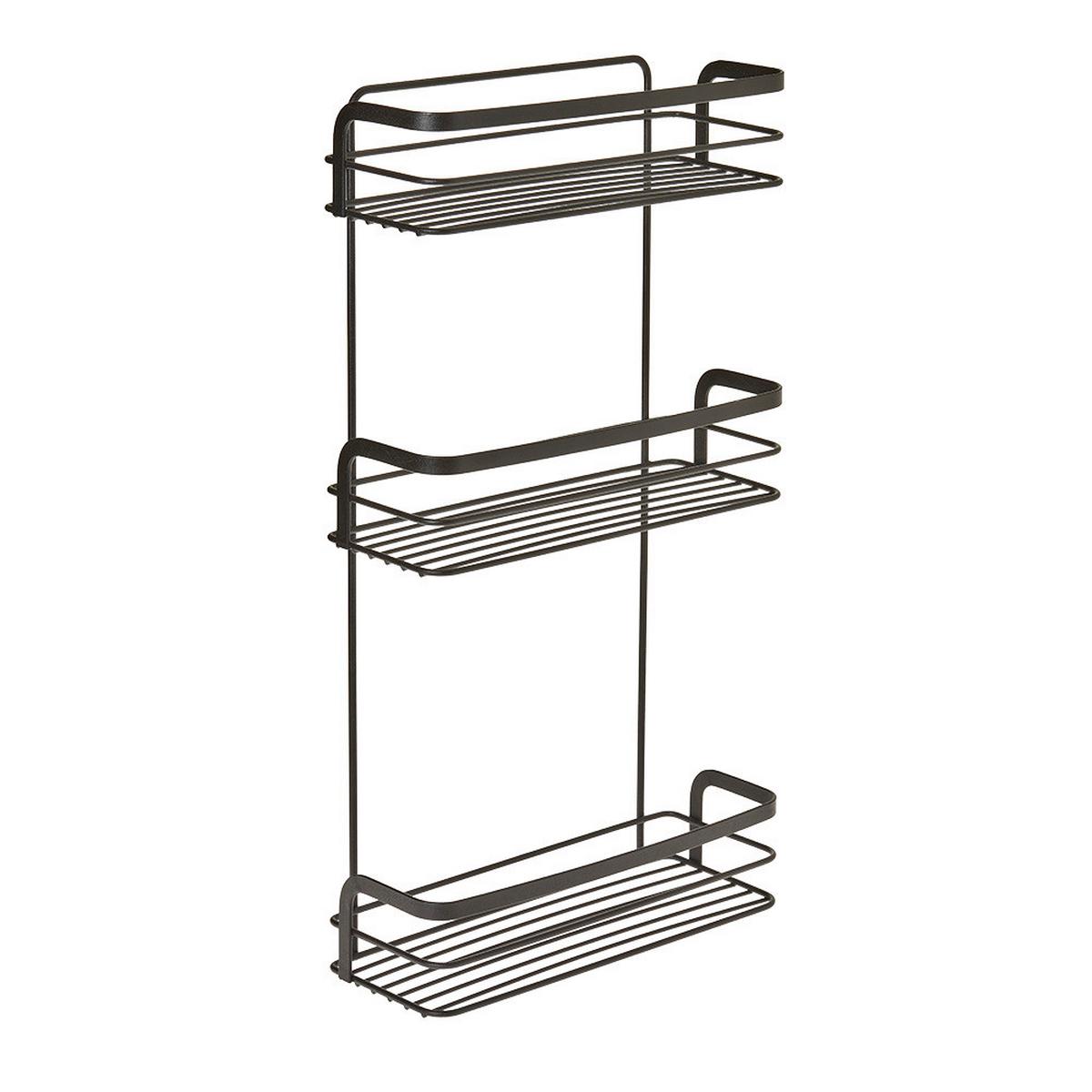 Fürdőszobai Polc Lava Mx401124 - fekete, fém (26/48/10cm) - Metaltex