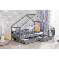 Hausbett Lou ca. 100x200 cm Holz Hellgrau - Hellgrau/Naturfarben, MODERN, Holz (100/200cm) - MID.YOU