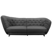 Megasofa "Retro" , anthrazit - Chromfarben/Anthrazit, MODERN, Textil/Metall (256/98/115cm) - MID.YOU