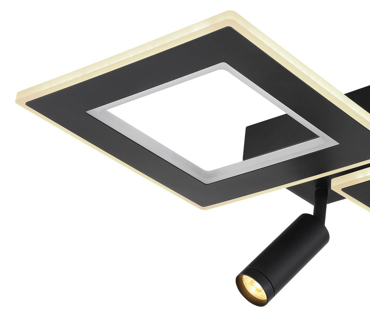 LED-Deckenleuchte Marian Opal/Schwarz max. 40 Watt - Opal/Schwarz, Design, Kunststoff/Metall (54/41/11,5cm) - Globo