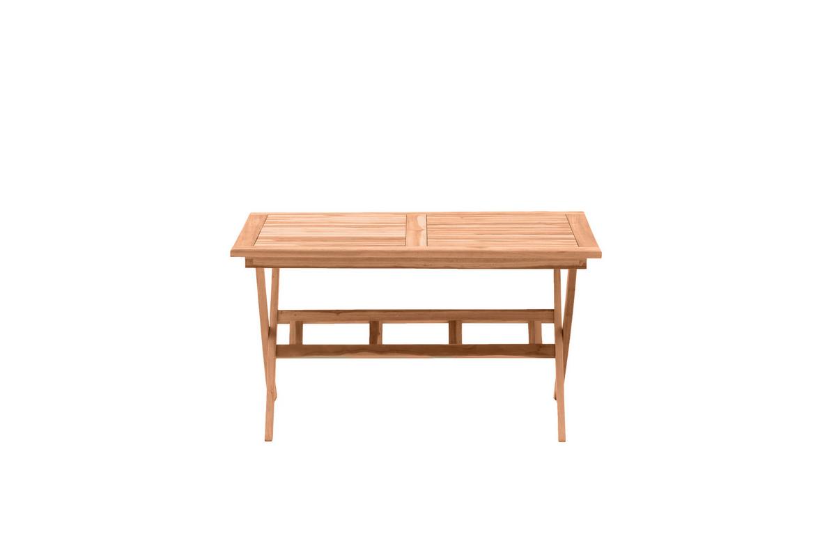 Gartentisch Naturfarben Takholz ca. 135x85 cm - Naturfarben, Natur, Holz (135/85/75cm) - Gardenson