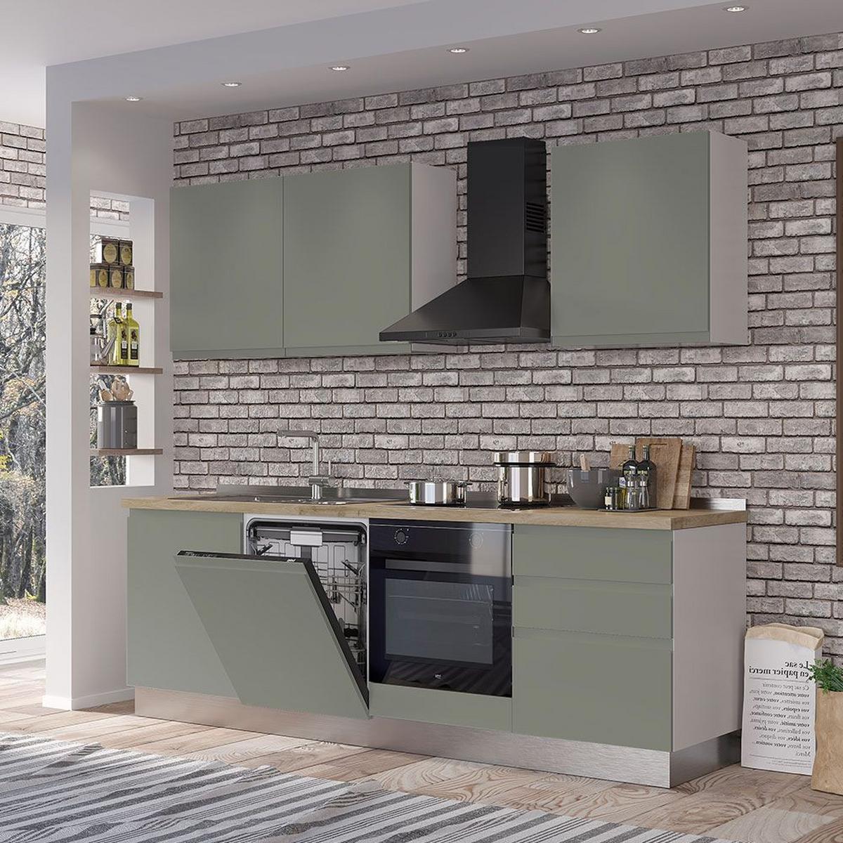 Blok Kuhinja S Aparatima Gilda Gola - bijela/boje hrasta, Moderno, drvni materijal/drvo (240/216/60cm) - Modern Living