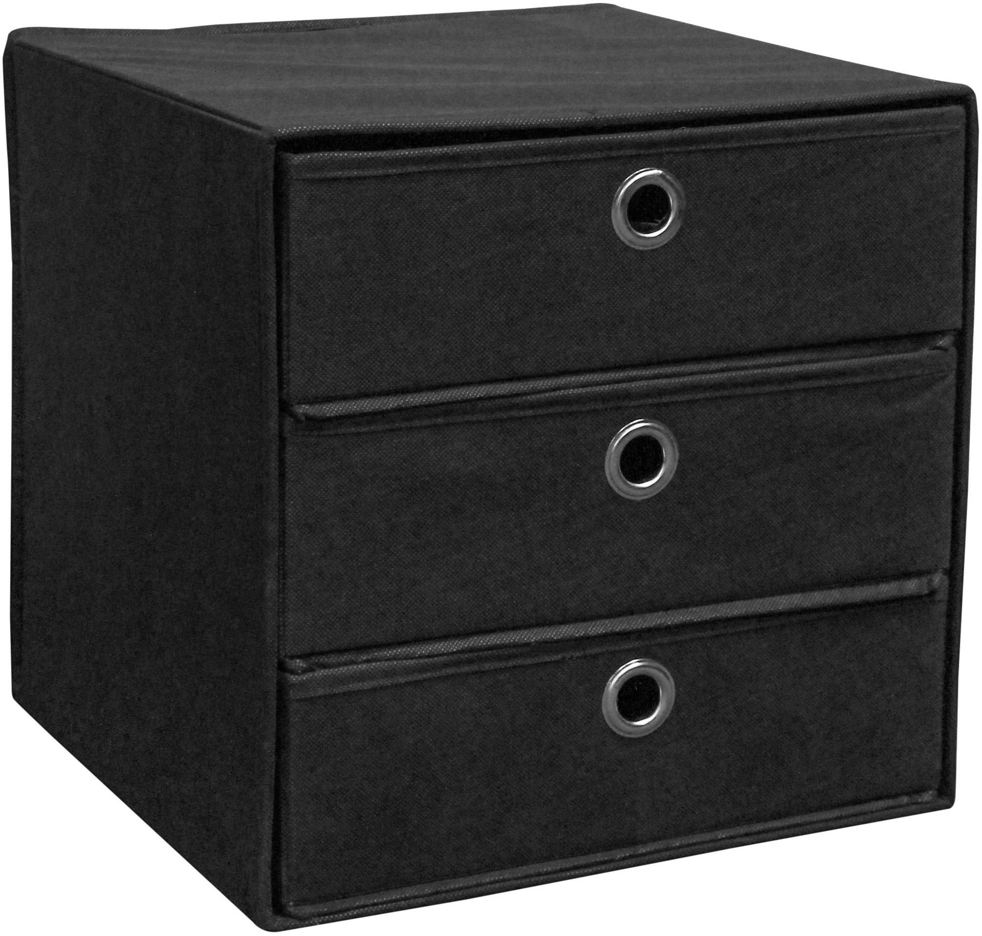 Kutija Sa Fiokama Lisa - crna, Moderno, metal/tekstil (32/32/32cm) - Modern Living