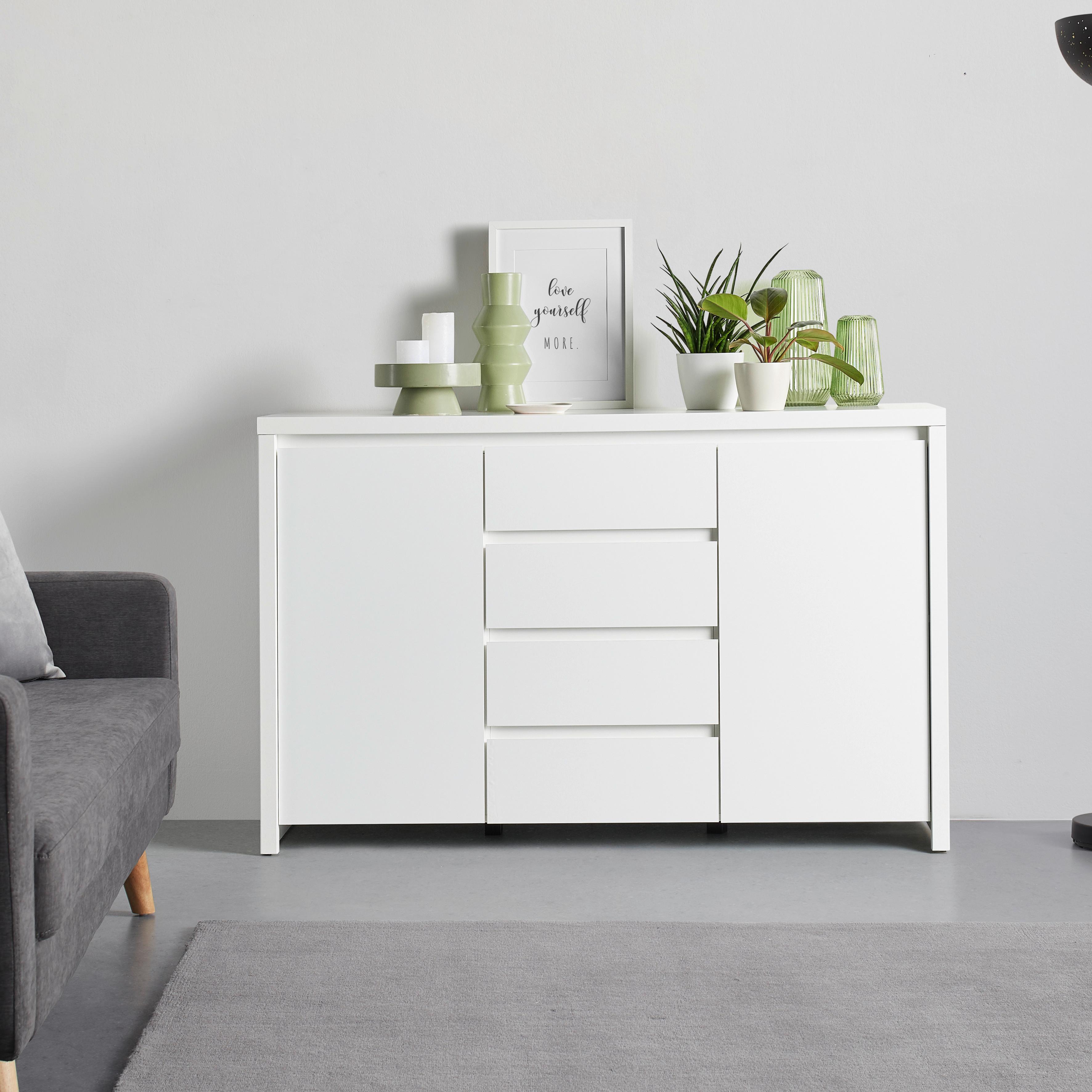 Sideboard Larios in Weiß - Weiß, MODERN, Holzwerkstoff (143/91/40cm) - Mömax