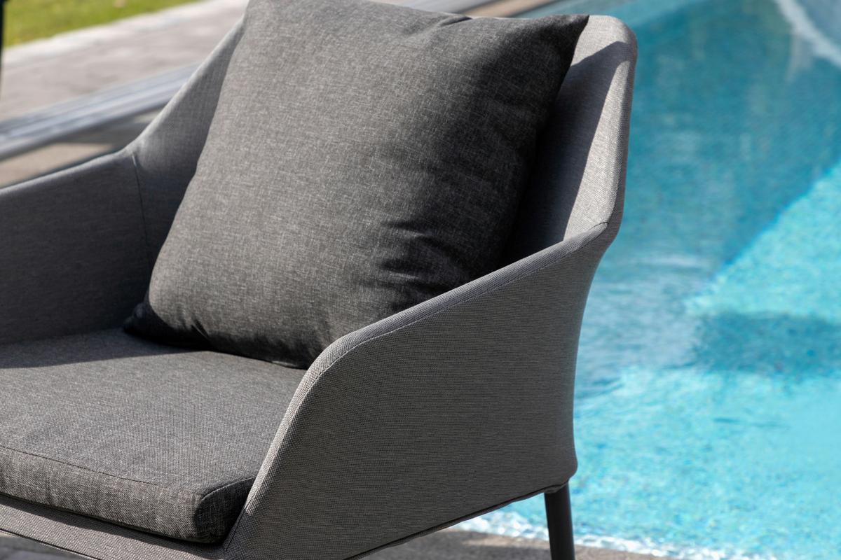 Loungegarnitur Spoga 4-tlg. Grau/Schwarz - Schwarz/Grau, KONVENTIONELL, Textil/Metall - Gardenson