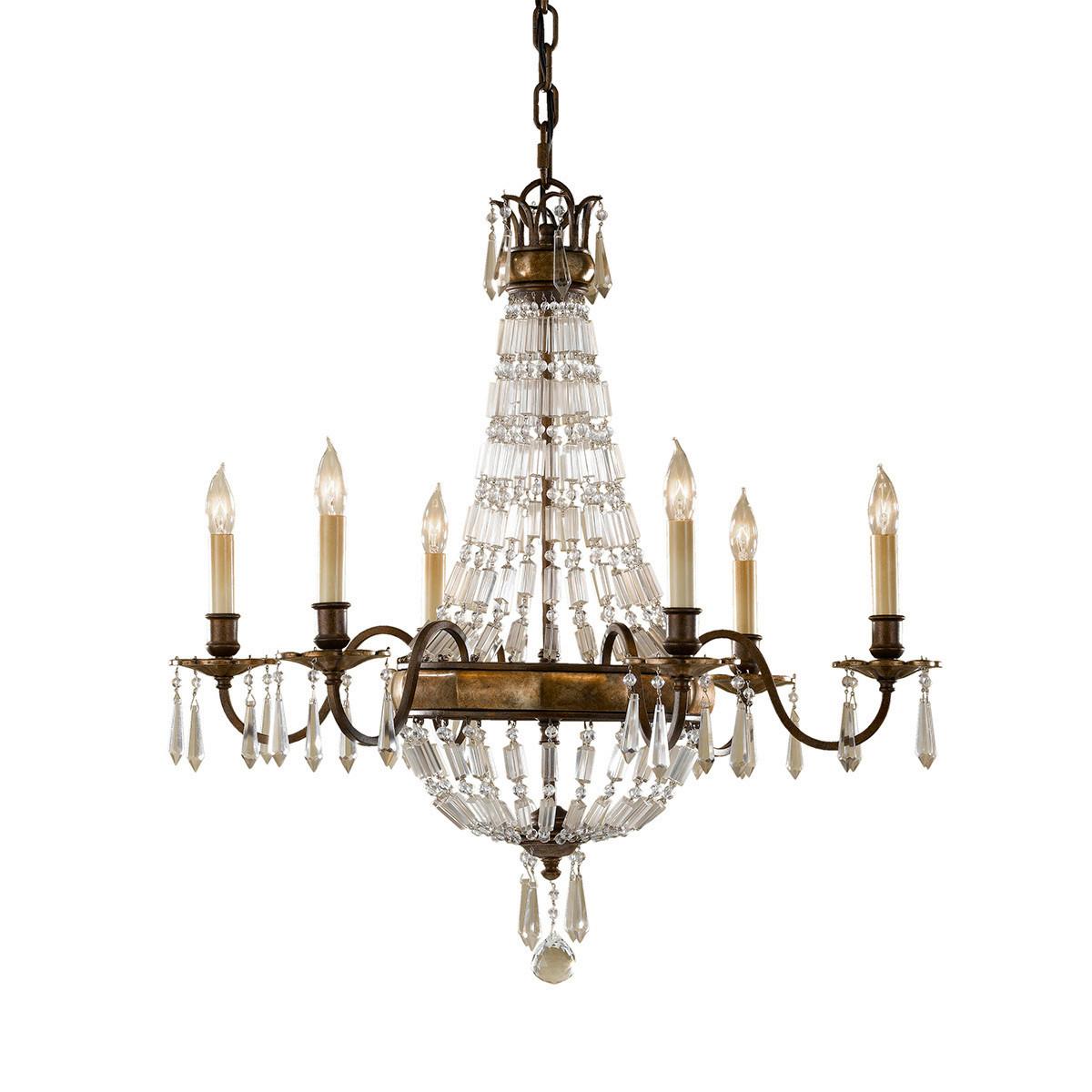 Csillár Fe-Bellini6 - bronzszínű, Konventionell, üveg/fém (68.6/81.5cm) - Elstead Lighting