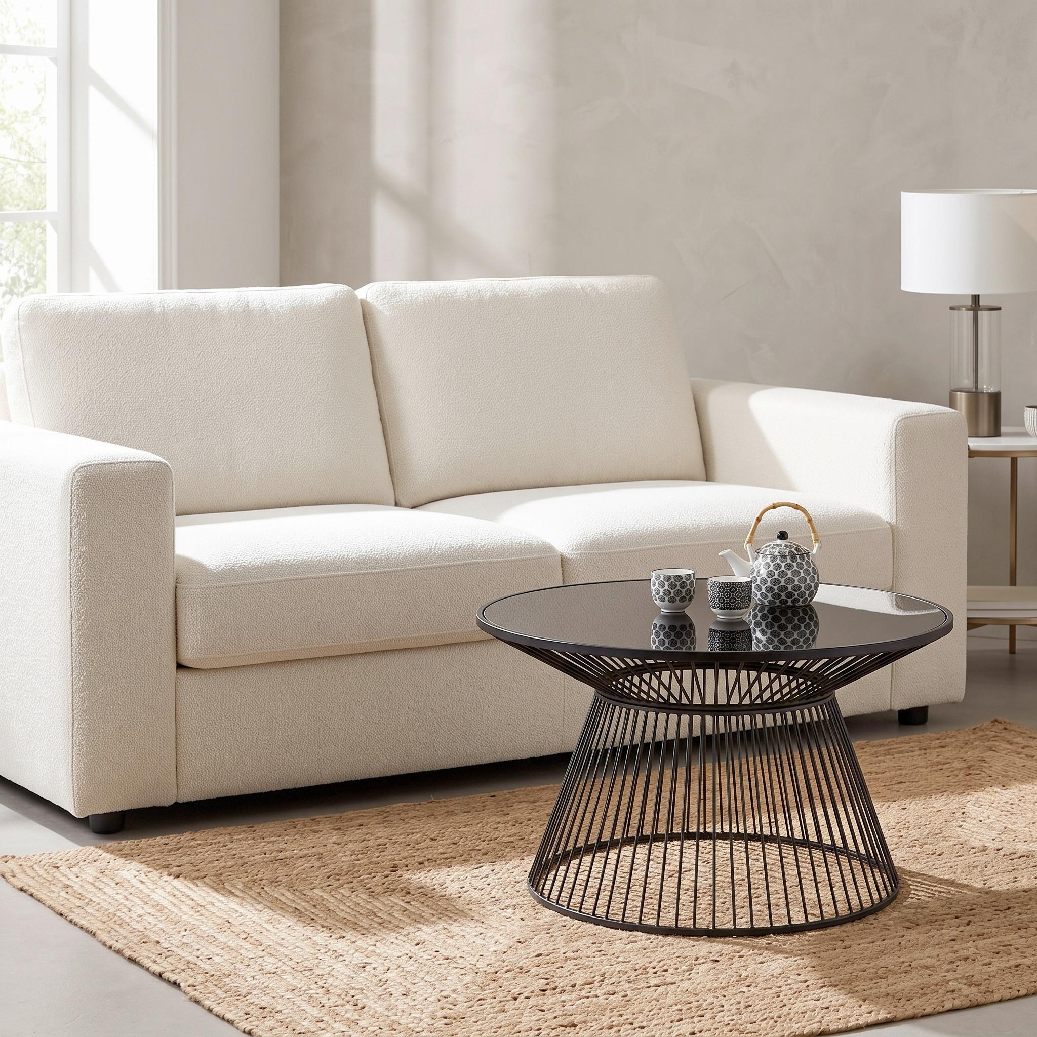 SOFFBORD RAVEN - svart, Modern, metall/glas (80/42cm) - Mömax