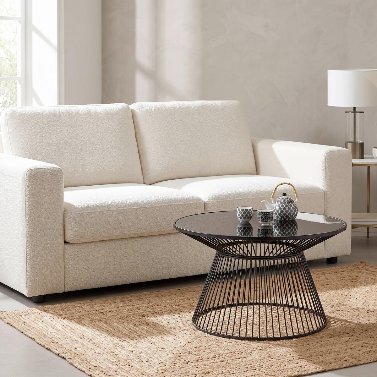 Couchtisch Raven in Schwarz Rund - Schwarz, MODERN, Glas/Metall (80/42cm) - Mömax