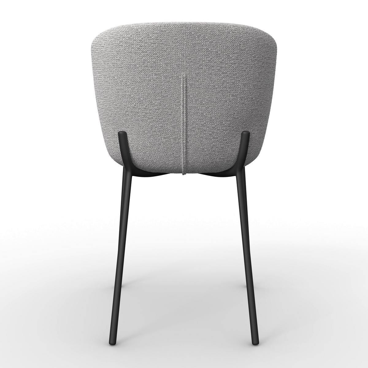 Stuhl Noemie Hellgrau Chenille Gepolstert - Dunkelgrau/Schwarz, MODERN, Holz/Textil (49/81/54cm) - Bessagi Home