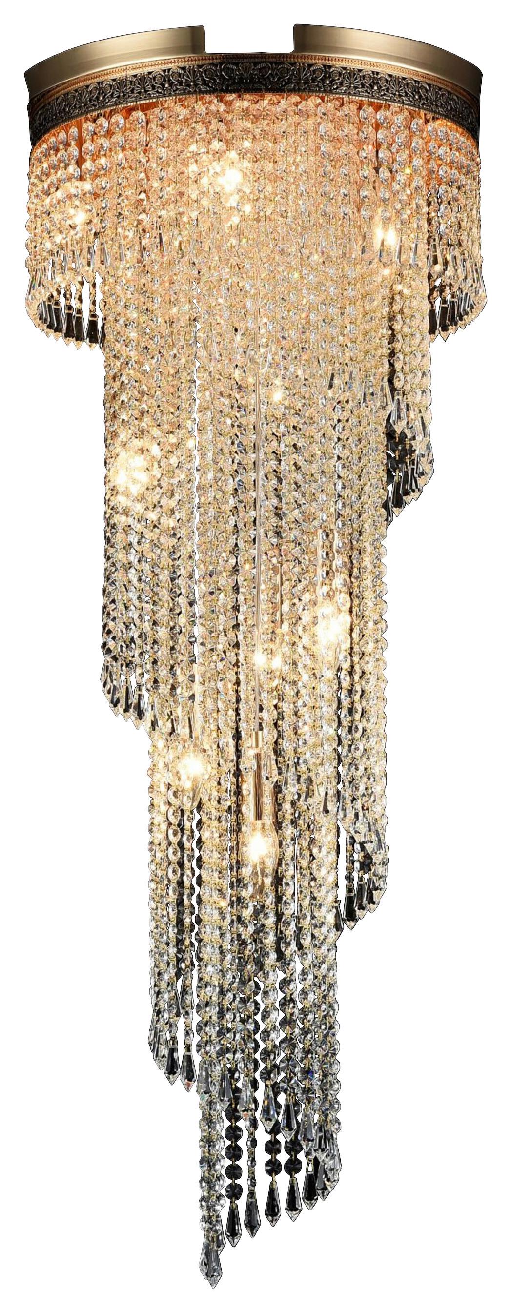 KRONLEUCHTER CASCADE - Goldfarben, Basics, Glas/Metall (42/97,5/42cm) - MAYTONI