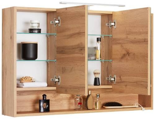 Spiegelschrank in Eiche Wotan - LIFESTYLE, Glas/Holzwerkstoff (100/64/20cm) - Premium Living