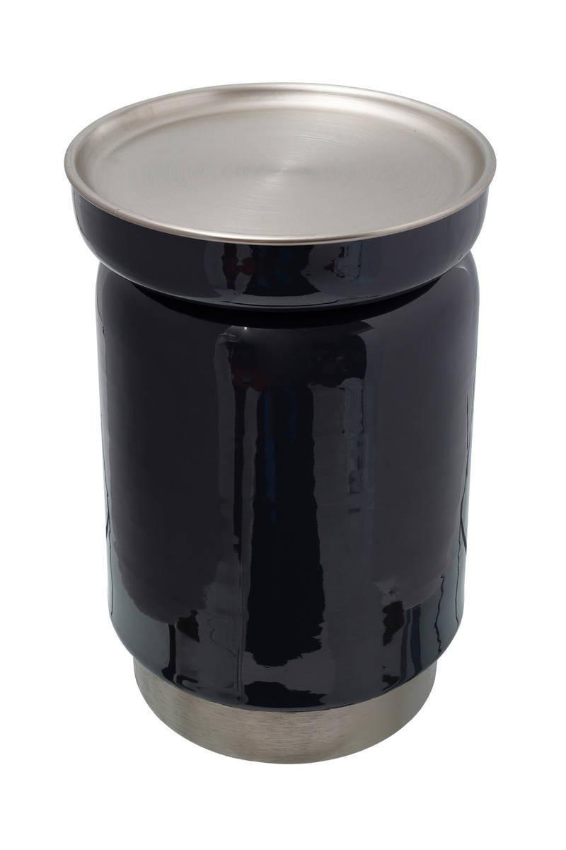 Beistelltisch Beistelltisch Art Deco 175 - Anthrazit/Silberfarben, Trend, Metall (32/32/47cm) - Kayoom