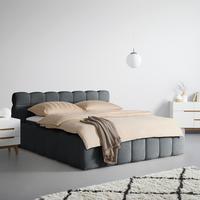 Polsterbett Schwarz Ca. 180x200cm - Schwarz, Konventionell, Kunststoff/Textil (180/200cm) - Based
