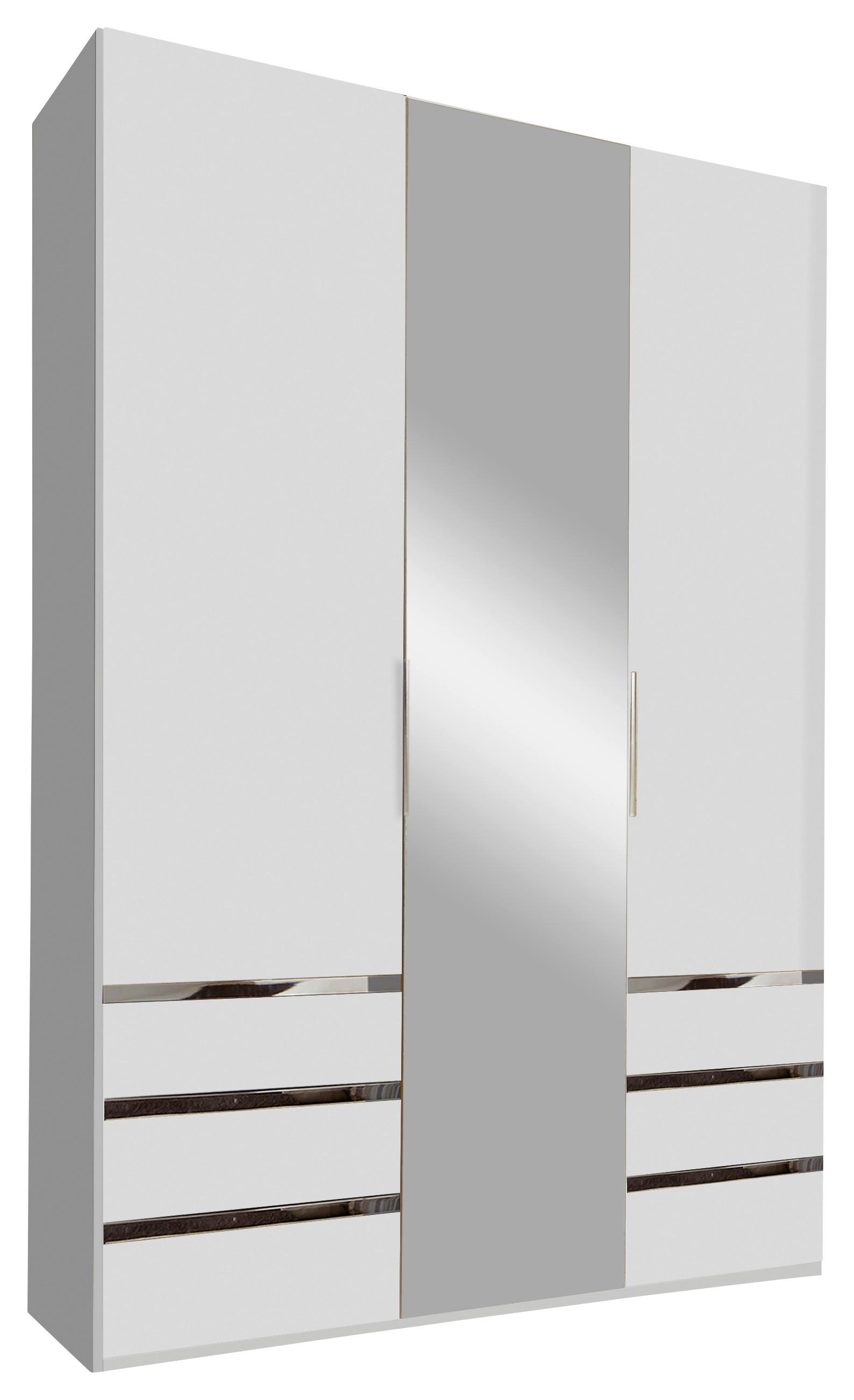 DULAP USI ROTATIVE LEVEL 36A - argintiu/alb, Modern, sticlă/material pe bază de lemn (150/216/58cm) - Modern Living