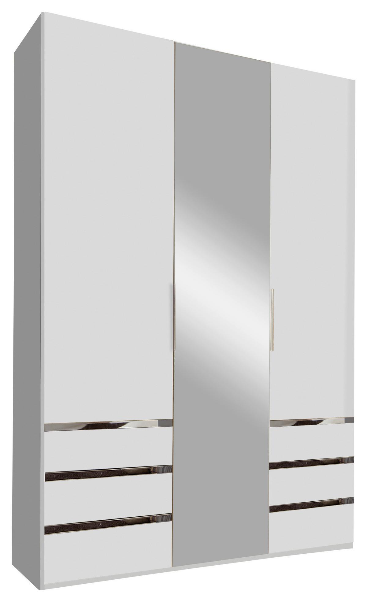 DULAP USI ROTATIVE LEVEL 36A - argintiu/alb, Modern, sticlă/material pe bază de lemn (150/216/58cm) - Modern Living