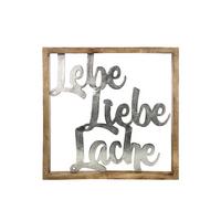 Metallbild Silberfarben/Hellbraun - Hellbraun/Silberfarben, Basics, Holz/Metall (60/60cm)