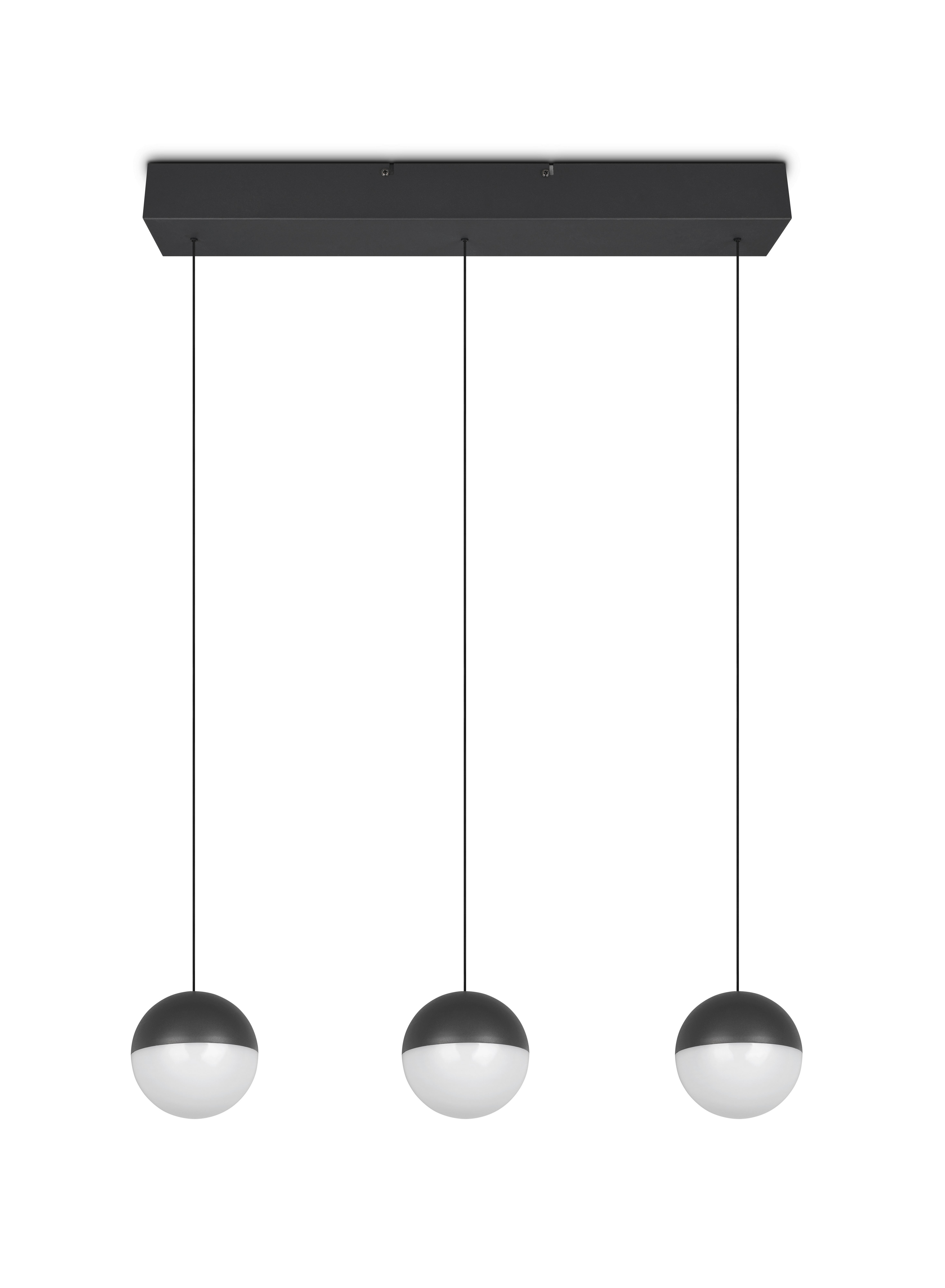 LED-HÄNGLAMPA SESTINE - svart, Modern, metall/plast (60/9/150cm) - Mömax