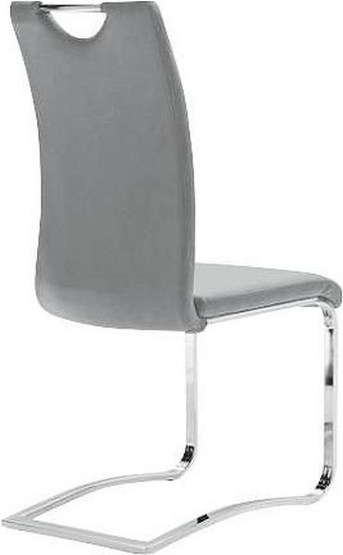 KRZESŁO NA PŁOZIE KÖLN - szary, Design, metal/tkanina (43/100/57cm) - Carryhome