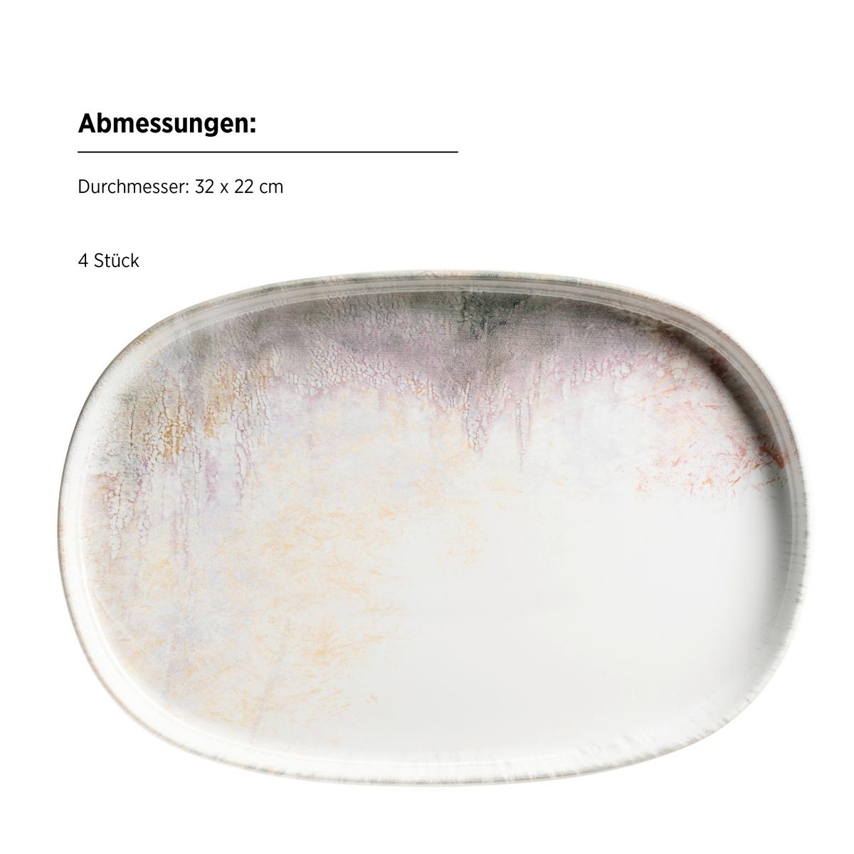 Servierplatten-Set 935637 - Weiss/Lila, Basics, Keramik (32/2,8/22cm) - Mäser