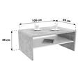 Klubska Mizica Cala Luna - siva/bela, Moderno, leseni material (100/40/59cm) - Mömax modern living Klubska Mizica Cala Luna - siva/bela, Moderno, leseni material (100/40/59cm) - Mömax modern living