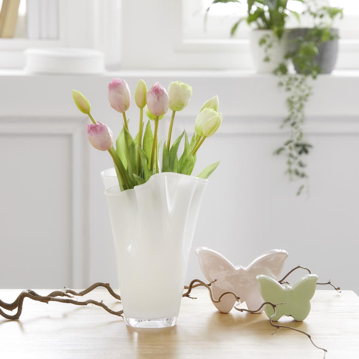 Váza Anika - fehér, Modern, Üveg (18/25cm) - Mömax