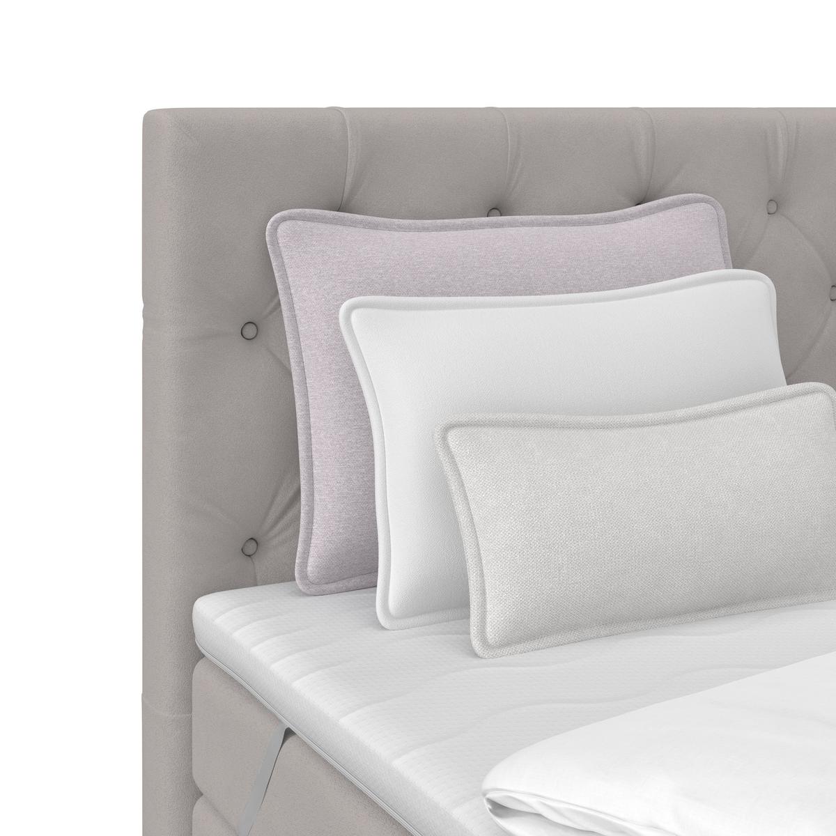 Boxspring Krevet Elio - srebrne boje/bež, Romantično / ladanjski, tekstil/plastika (160/200cm) - Modern Living