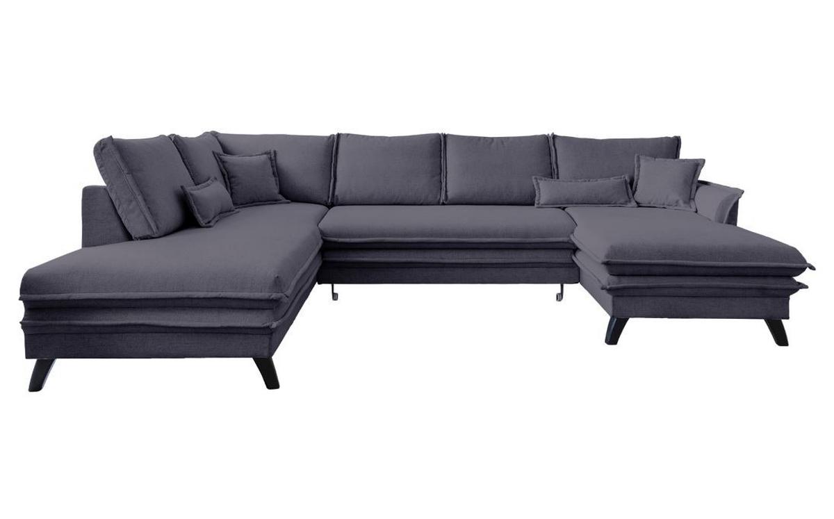 Wohnlandschaft in Anthrazit ´CHARMING CHARLIE ANTHRAZIT´ - Anthrazit/Schwarz, Basics, Holz/Holzwerkstoff (200/300/150cm) - MID.YOU