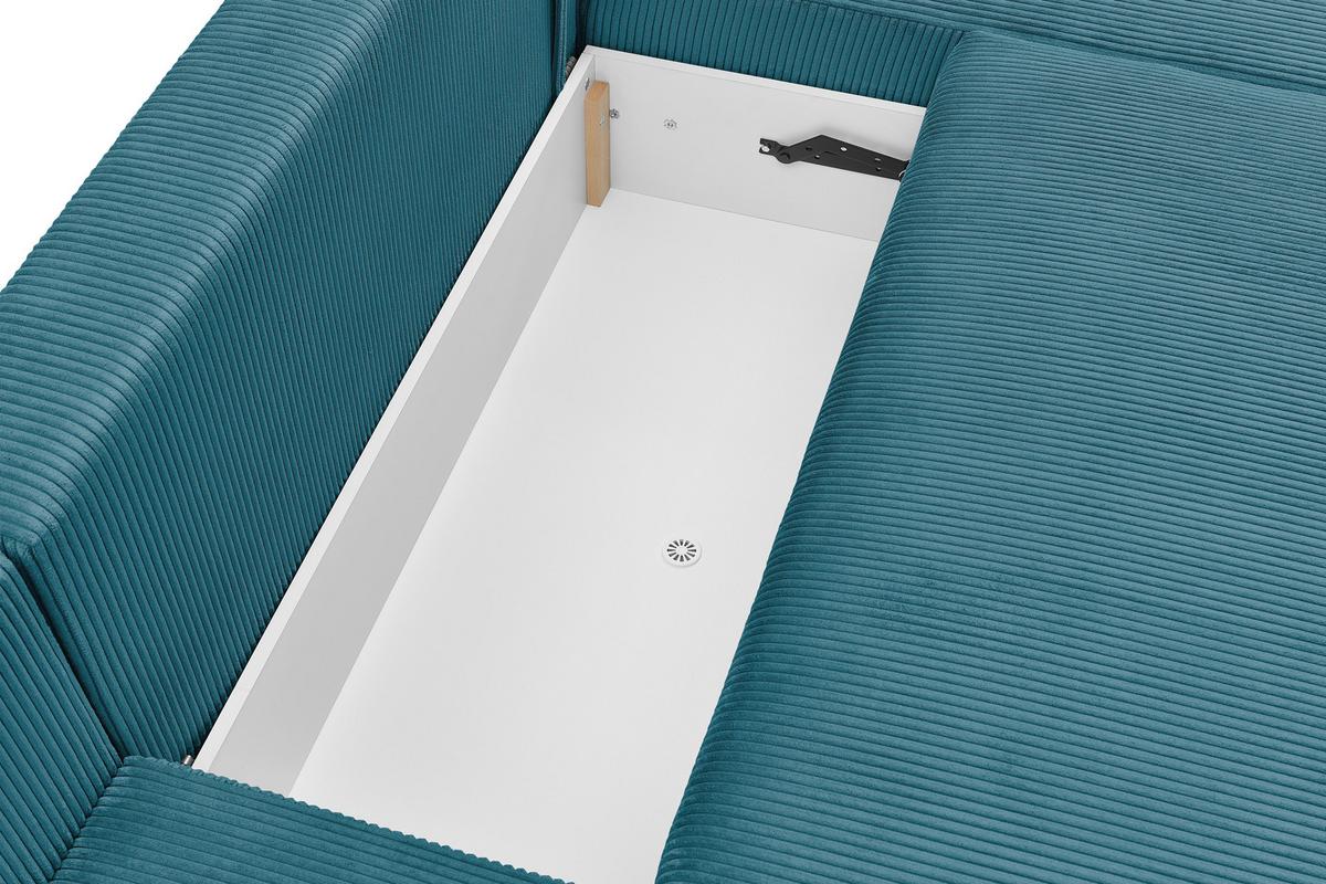Coltar KIM U - turcoaz, Modern, lemn (146/313/160cm) - Modern Living