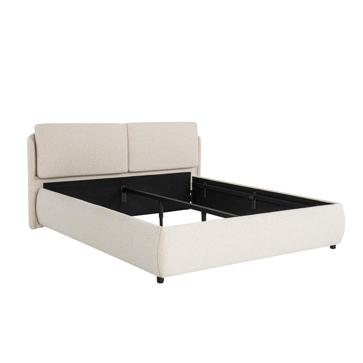 Polsterbett Livorno Creme ca. 180x200cm - Creme/Schwarz, KONVENTIONELL, Textil/Metall (180/200cm) - Mömax