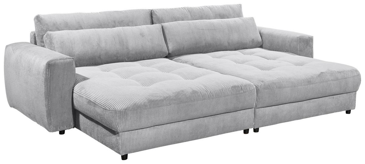 Bigsofa Barura Loveseat ca. 292x194 cm Hellgrau - Hellgrau/Schwarz, KONVENTIONELL, Holzwerkstoff/Kunststoff (292/90/194cm) - MID.YOU