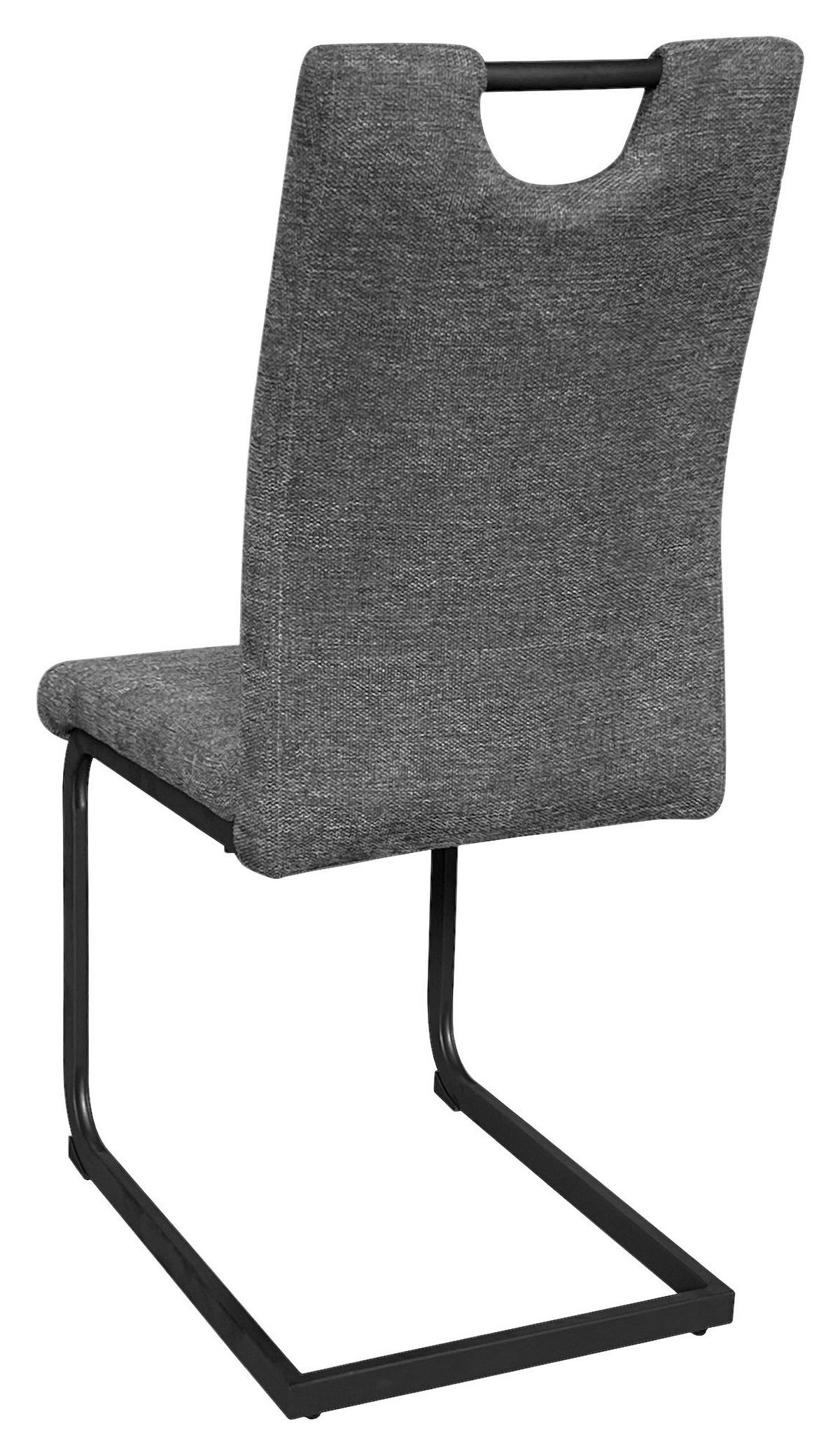 Schwingstuhl-Set BANFF Anthrazit, Webstoff - Anthrazit/Schwarz, Design, Textil/Metall (42/97/58cm) - MID.YOU