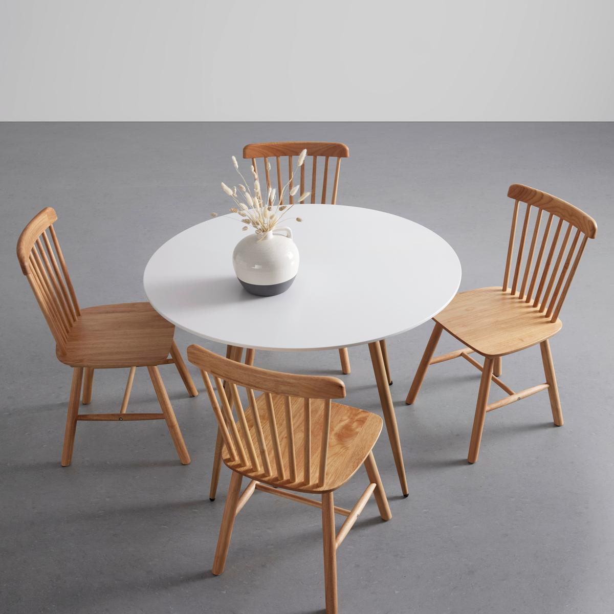 Jedilna Miza John, Bela, Ø 110 Cm - barve hrasta/bela, Moderno, kovina/les (110/110/76cm) - Bessagi Home