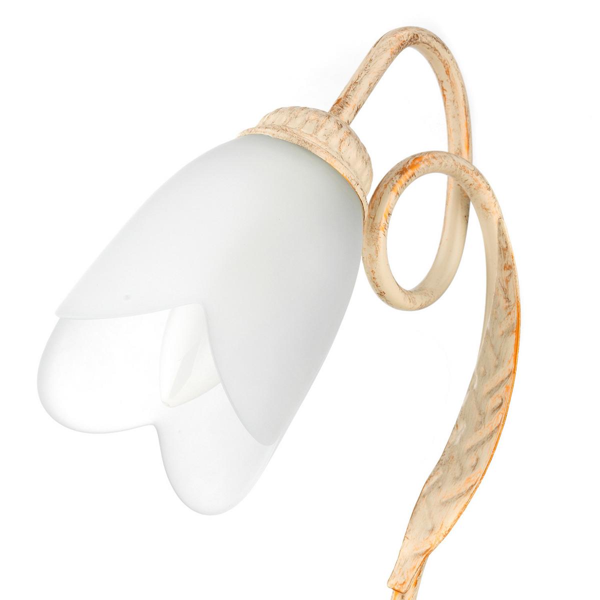 Tischleuchte Doppio Giro Weiß max. 6 Watt - Weiß, KONVENTIONELL, Glas/Metall (23/33cm)