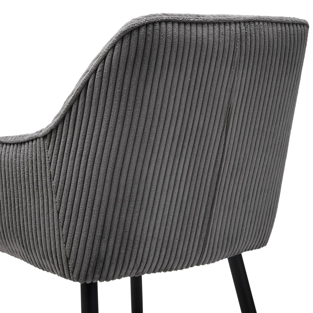 KRZESŁO Z PODŁOKIETNIKAMI KATI - czarny/szary, Lifestyle, metal/tkanina (56/83/62cm) - MID.YOU