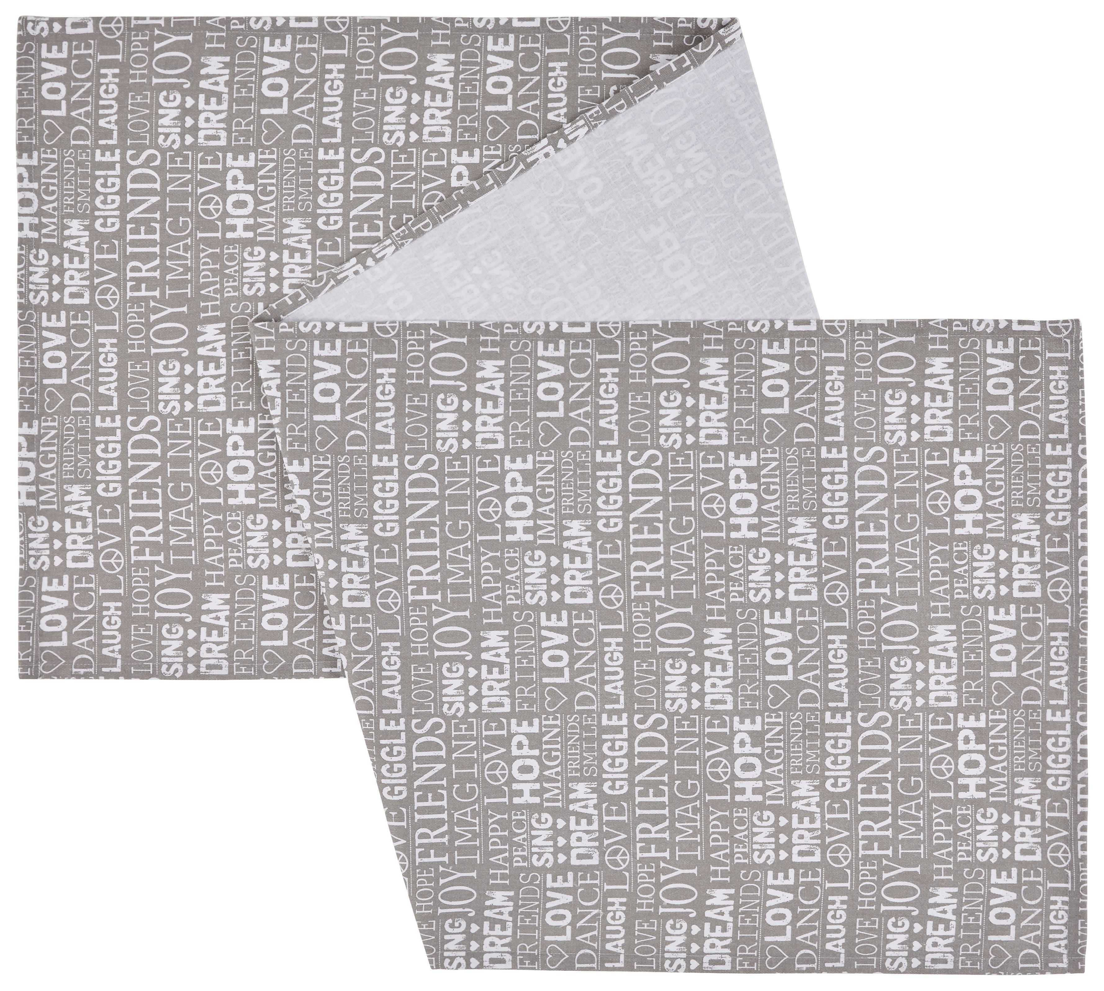 Tischläufer Friends Grau 45x150cm - Grau, Textil (45/150cm) - Mömax modern living