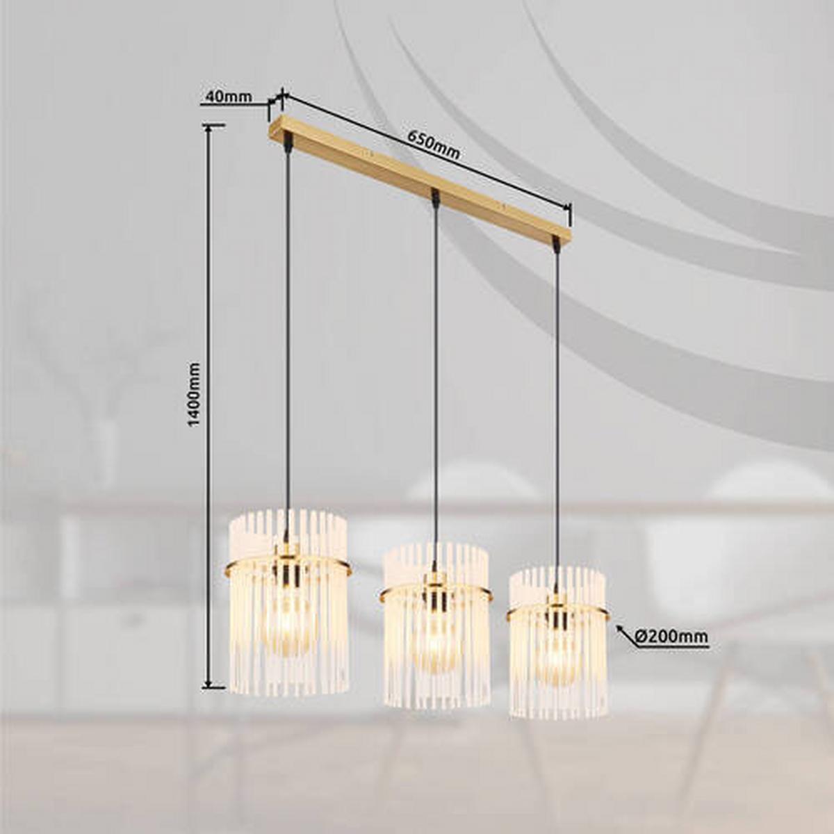 Viseća Svjetiljka Gorley - zlatne boje, Design, staklo/metal (80/20/140cm) - Globo