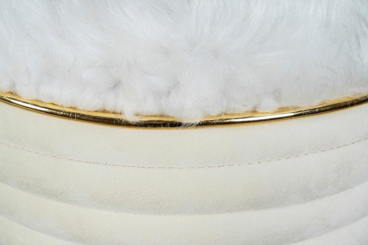 HOCKER DORIC 325 - Beige/Goldfarben, Design, Textil (42/50cm) - Kayoom